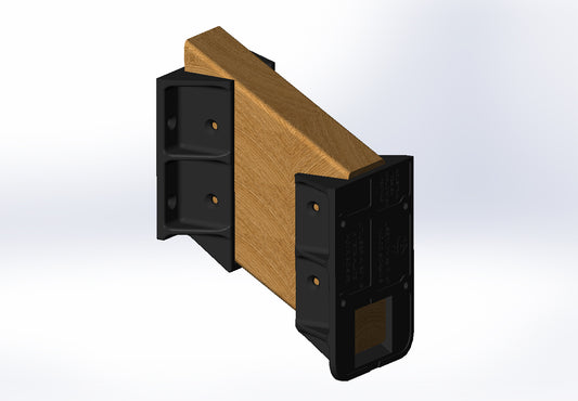 Sturdy Railing Hangers - fits Standard 2 X 4 Railings (Actual 1 ½” x 3 ½”), Reinforced Black Polypropylene (8 Pieces)