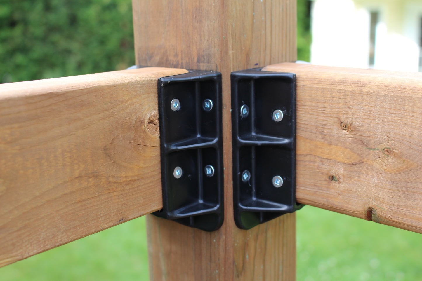 Sturdy Railing Hangers - fits Standard 2 X 4 Railings (Actual 1 ½” x 3 ½”), Reinforced Black Polypropylene (8 Pieces)