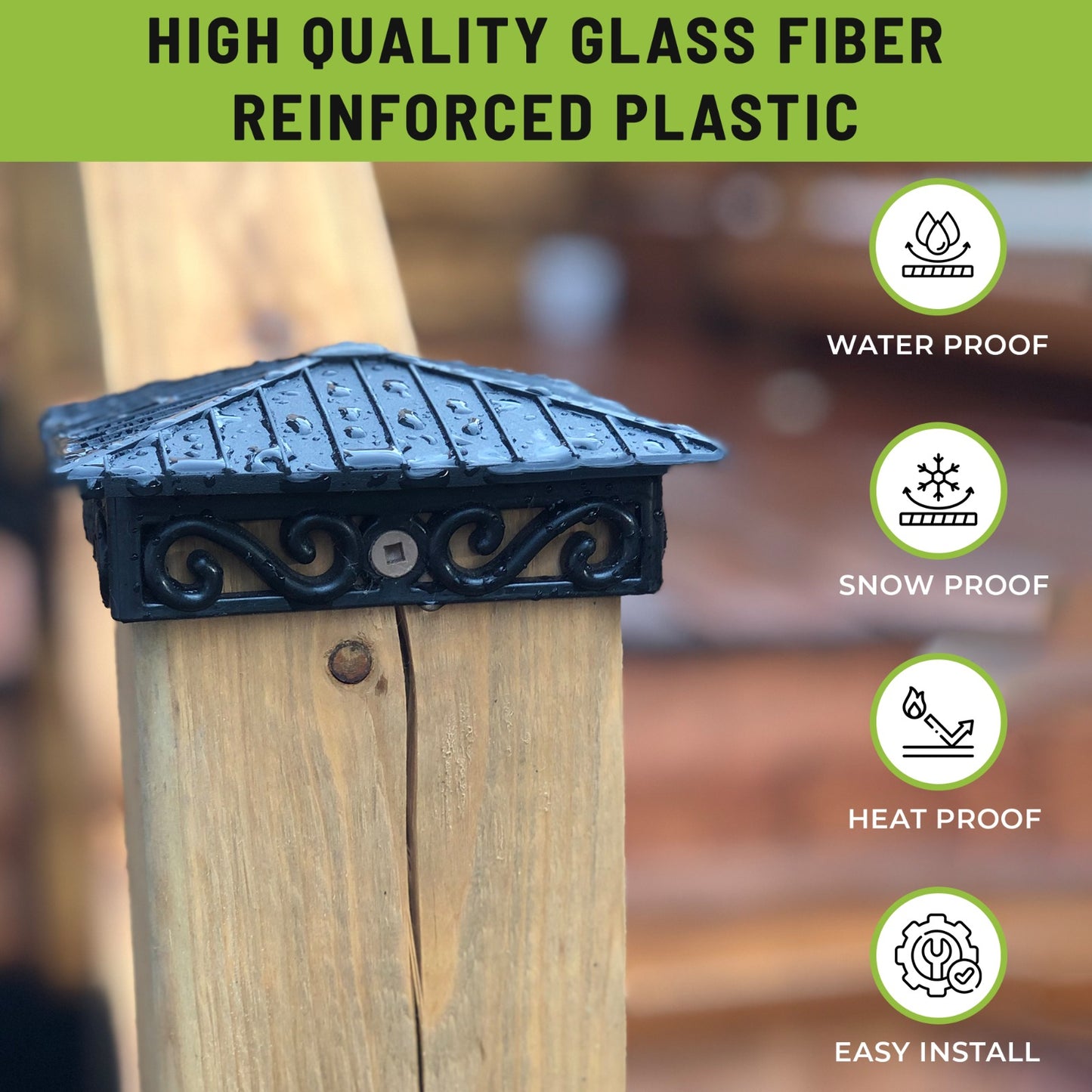 Unique Design Post Caps - fits Standard 4” x 4” Posts (Actual 3 ½” x 3 ½”), Perfect Finishing Touch to Your Fences and Decks (30 Pieces)