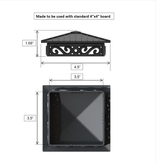 Unique Design Post Caps - fits Standard 4” x 4” Posts (Actual 3 ½” x 3 ½”), Perfect Finishing Touch to Your Fences and Decks (30 Pieces)