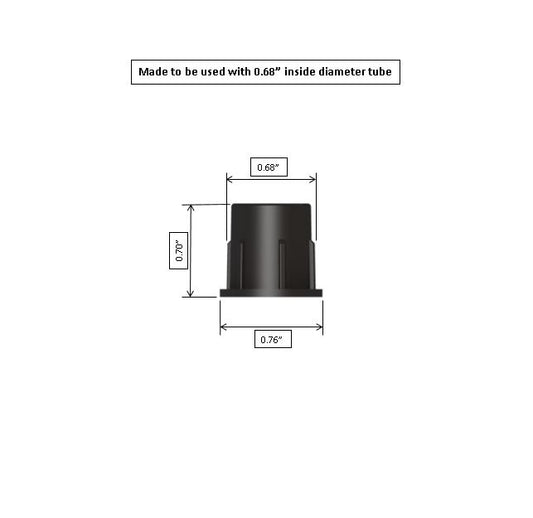 Connecteurs de balustrades FENCE & DECK RITE pour balustrades métalliques de 19 mm de diamètre extérieur. Polypropylène noir (connecteur de balustrade fixe - paquet de 50)