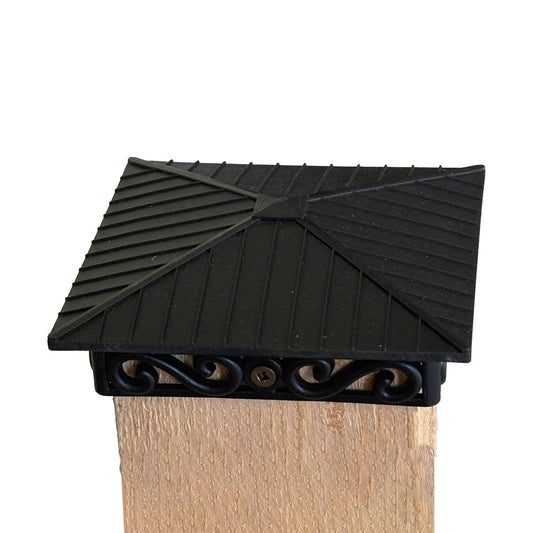 FENCE & DECK RITE Unique Design Post caps, fits True 4” x 4” Posts (Actual 4” x 4”) Perfect Finishing Touch to Your Fences and Decks. (True 4" X 4" - Pack of 24)