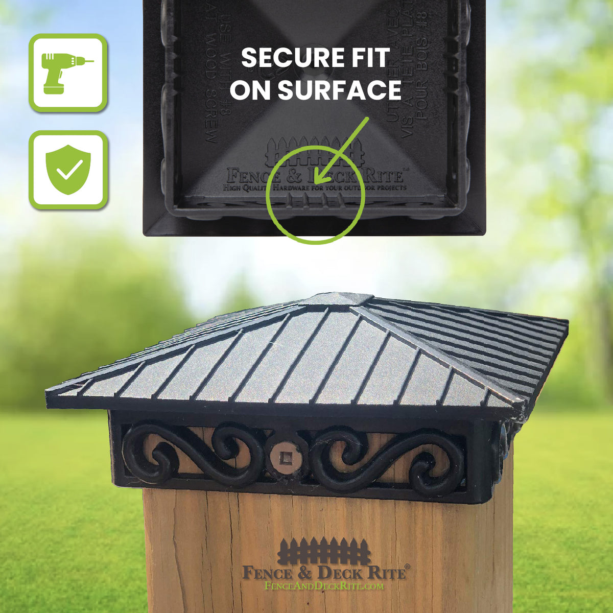 (3) 4×4 Post Caps | Fence & Deck Rite