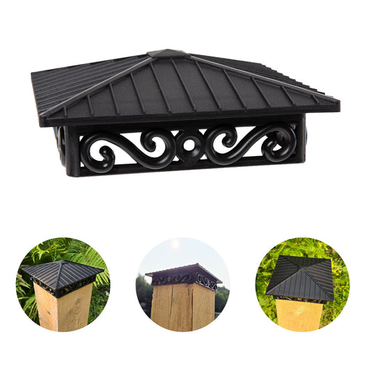 FENCE & DECK RITE Unique Design Post caps, fits Standard 4” x 4” Posts (Actual 3 ½” x 3 ½”) Perfect Finishing Touch to Your Fences and Decks. (4" X 4" - Pack of 4)